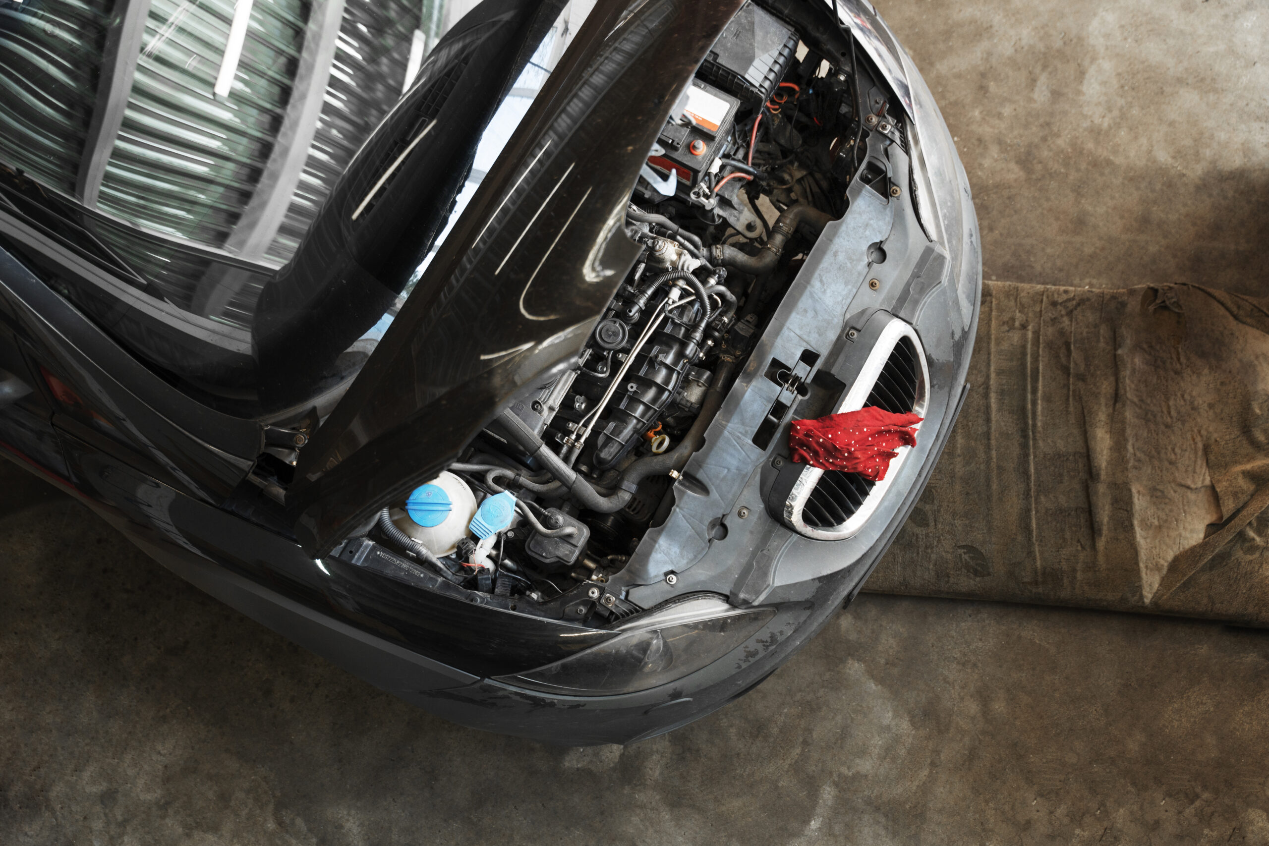 top view open car service